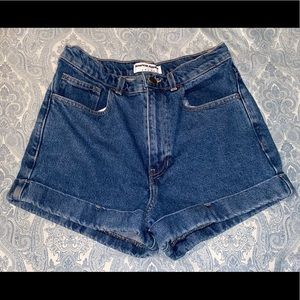High Waist Denim Cuff Short